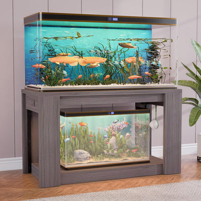 Heavy Duty Fish Tank Stand, 75-120 Gallon Aquarium with Power Outlet