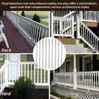 Vinyl Railing Spindles, 1 1/4" Sq X 34", Vinyl Railing, 9 Pack