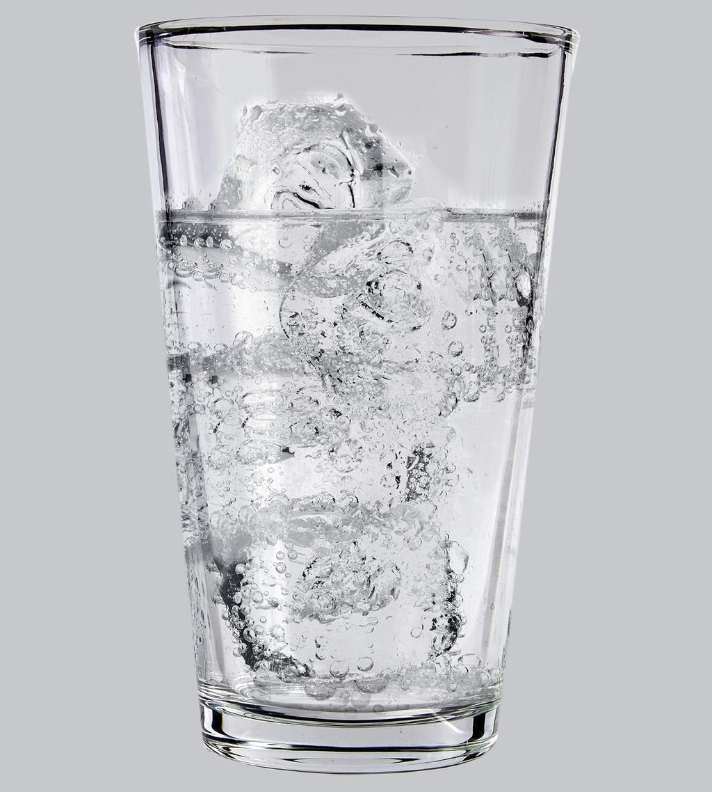 Pint Beer Glasses Set of 4 (16oz) Tall Clear Drinking Glasses