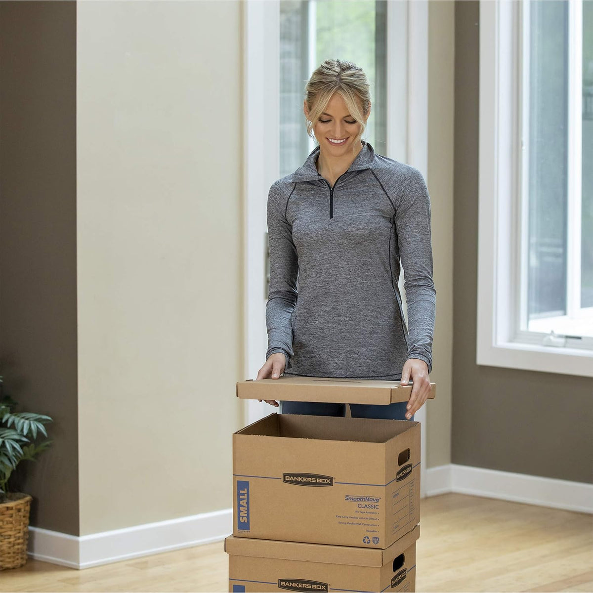 5-Pack Small Classic Moving Boxes with Reinforced Handles