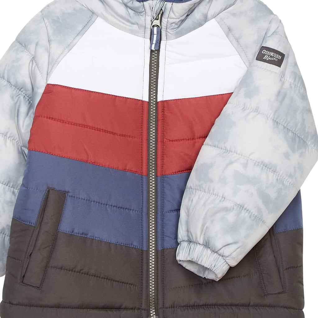 Osh Kosh Boys' Classic Heavyweight Colorblock Puffer Coat