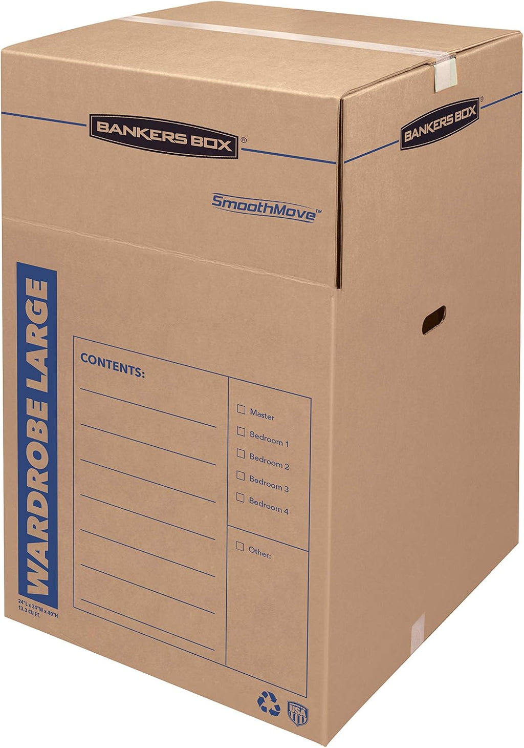 3-Pack Tall Wardrobe Moving Boxes, 24" x 24" x 40"