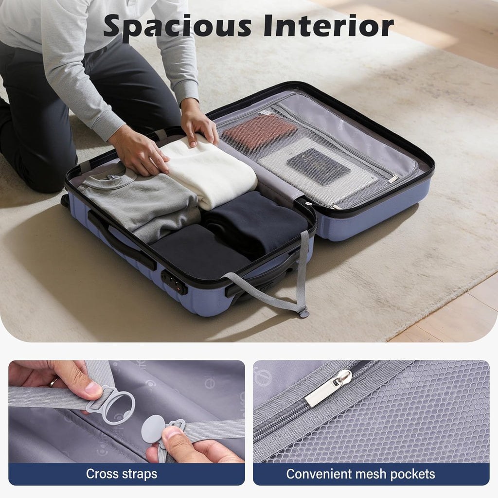 Luggage Sets, 3 Piece Hard Shell Suitcase Set with Spinner Wheels, Expandable Large Checked Luggage, Lightweight