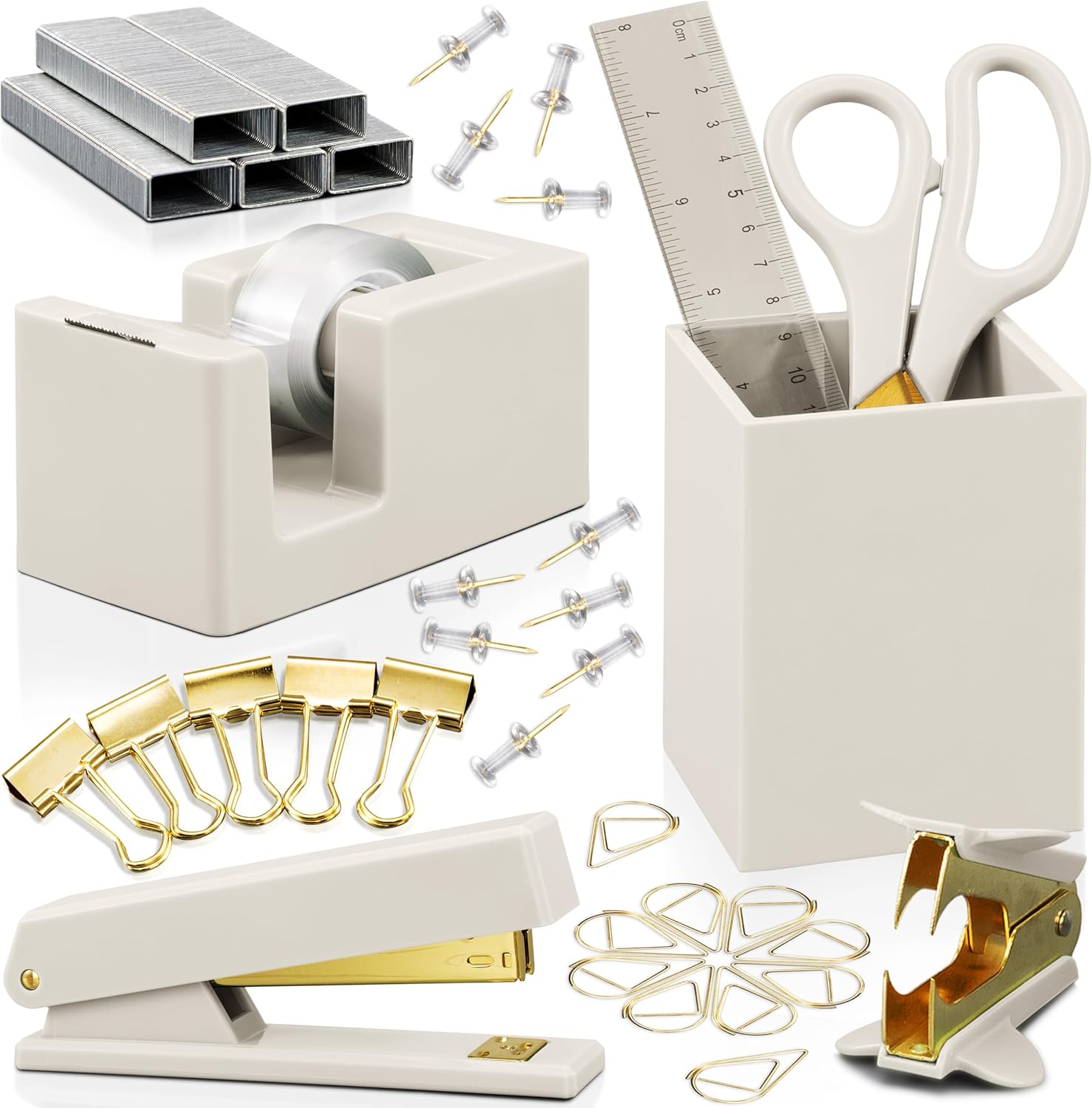 Aesthetic Desk Accessories Set - A Complete Desktop Organizer Set For Women Enhances Any Office Decor - An Office