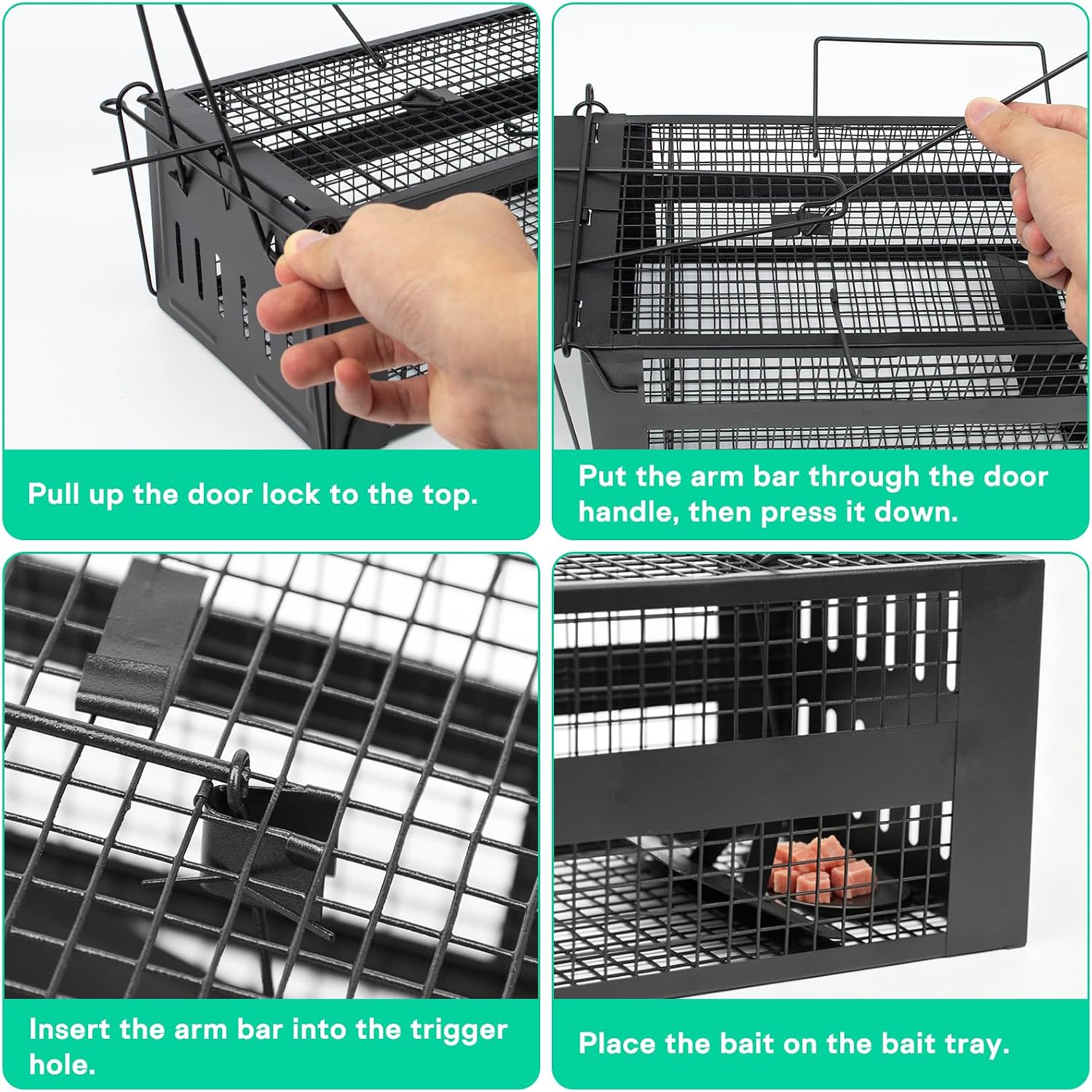 2-Pack Rat Trap,Mouse Traps Work for Indoor and Outdoor,Small Rodent Animal-Mice Voles Hamsters Cage,Catch and