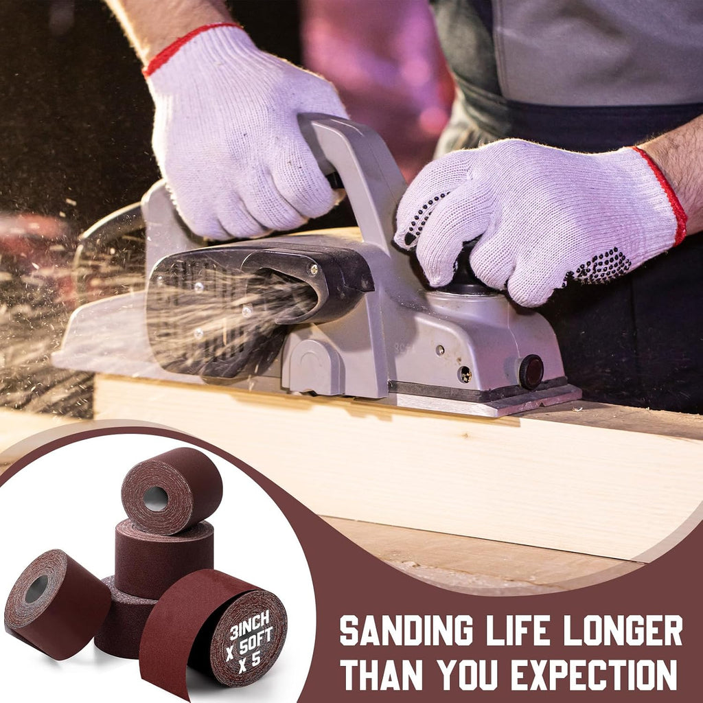 250ft 3" Wide Drum Sander Emery Cloth Roll 80 150 240 320 400 Grits