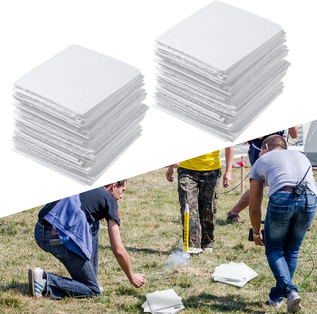 80 Pcs Model Rocket Recovery Wadding Fireproof Engine Protection | Flame Retardant Barrier, Prevents Parachute Burn