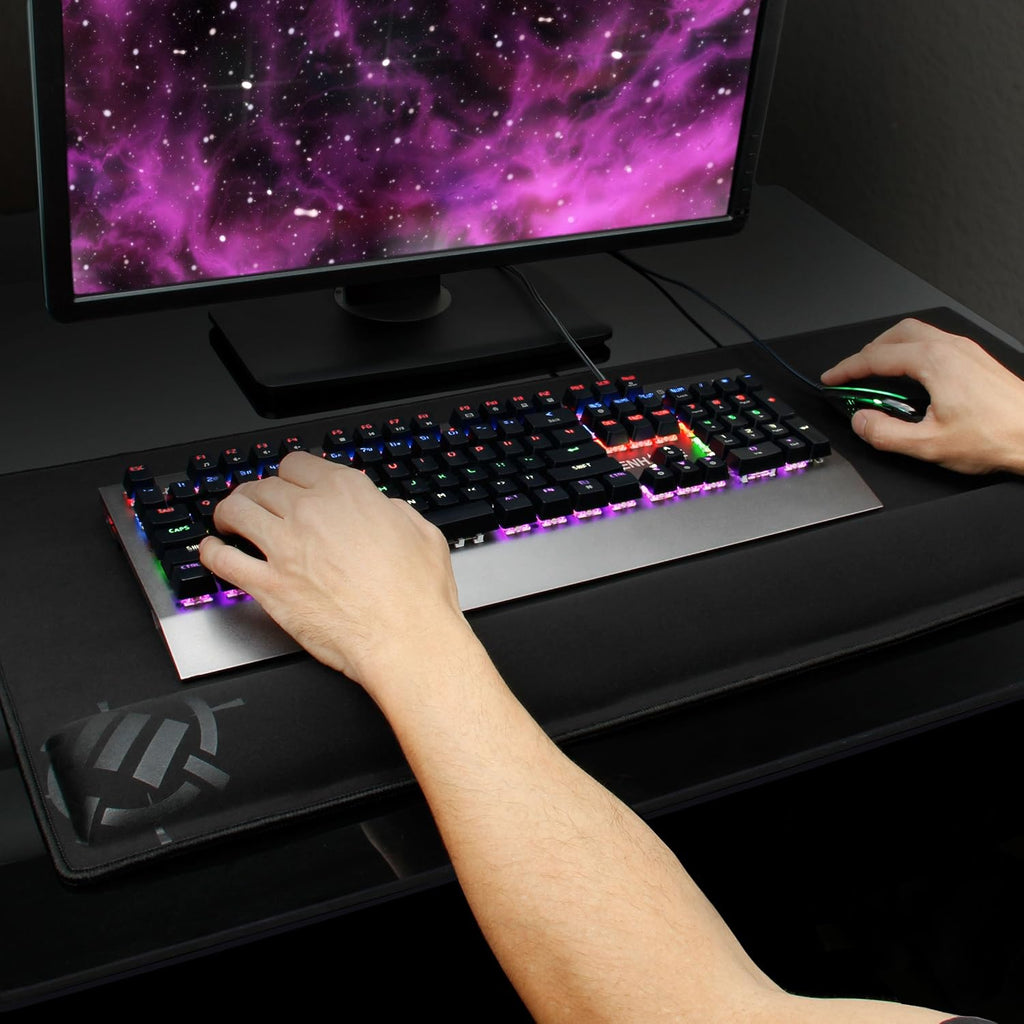 XXL Large Mouse Pad for Desk with 2XL Ergonomic Memory Foam Wrist Rest Support (31.5 x 13.78 x 1 inches) - Desk Pad