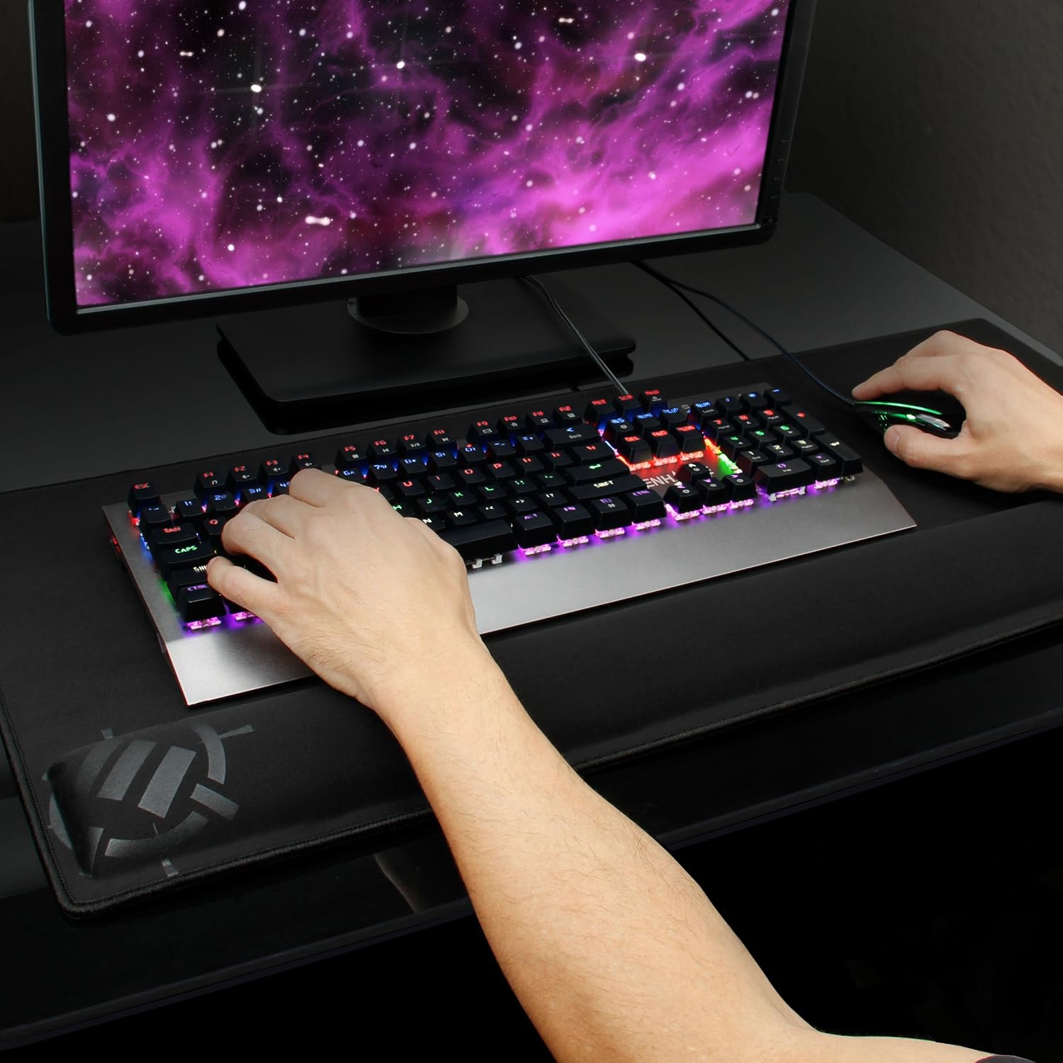 XXL Large Mouse Pad for Desk with 2XL Ergonomic Memory Foam Wrist Rest Support (31.5 x 13.78 x 1 inches) - Desk Pad