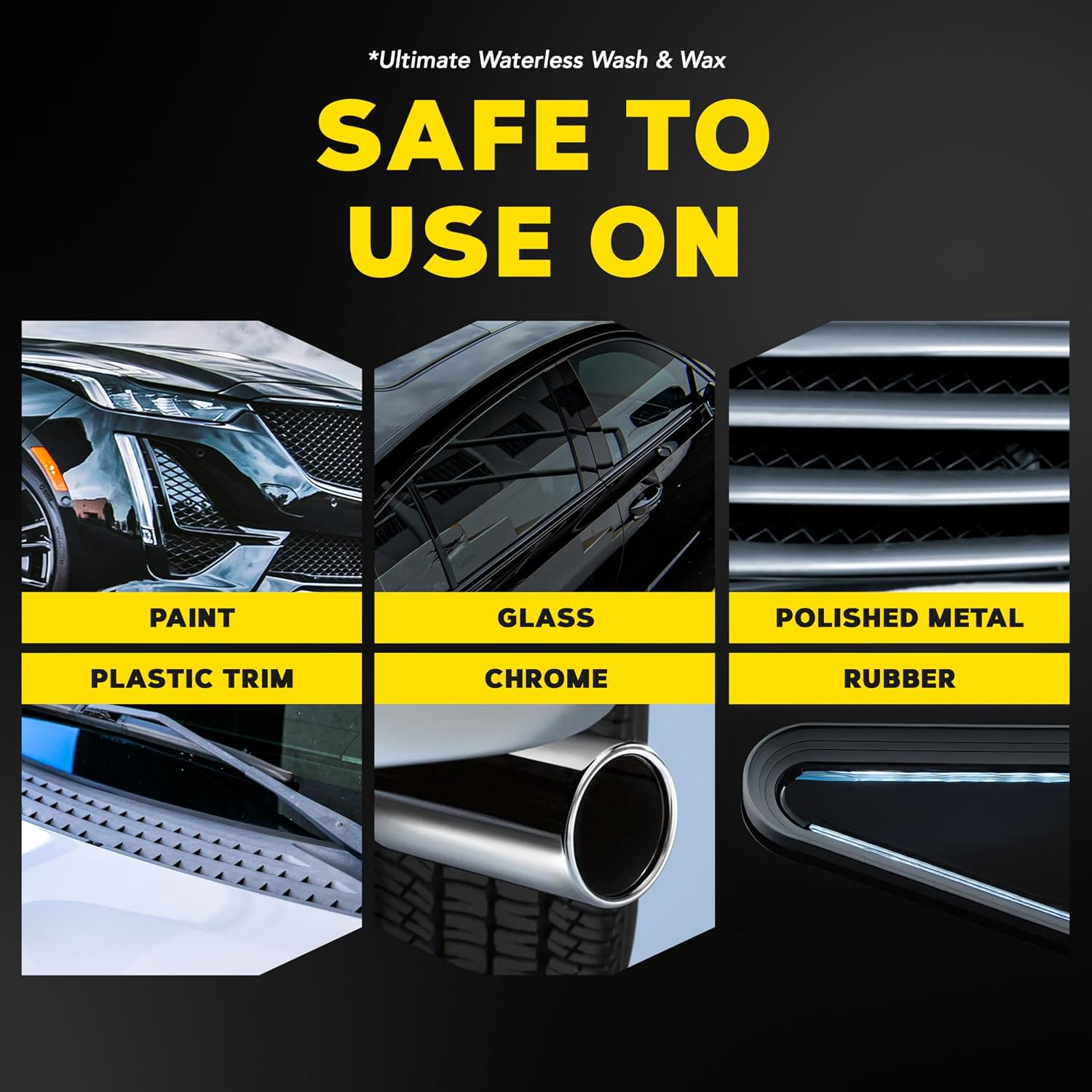 Waterless Wash Kit - This Premium Car Detailing Kit Gently Removes Dirt and Grime, Adds Shine and Protects Several