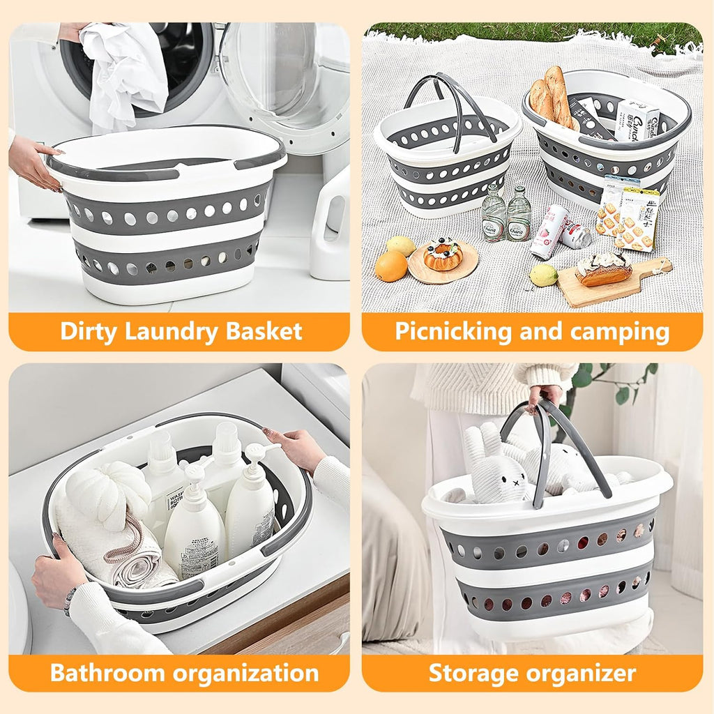 Compact Collapsible Laundry Basket, Small Size Pop-Up Hamper Perfect for Bedroom Side,Bathroom,Travel, Not for Large