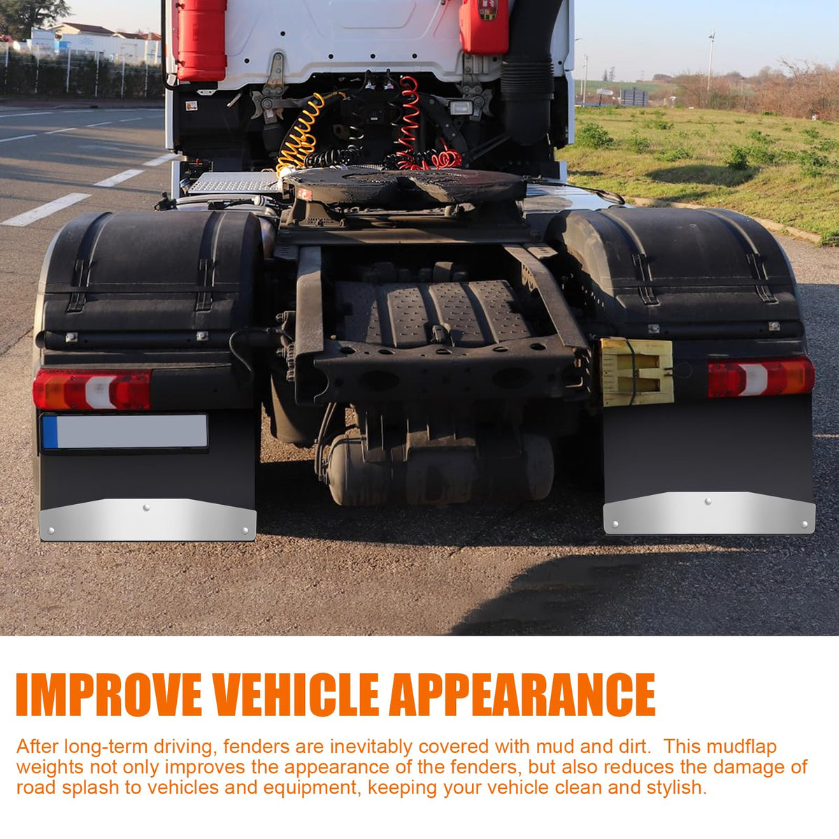 Mud Flap Weights Universal Pair with Backing Plate Heavy Duty