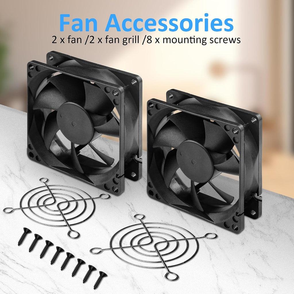 80x25mm12V DC High-Performance 2-Pin XH2.54 Electronics Cooling Fan 2-Pack