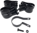 (10 Pack) Tension Bands with Bolts & Nuts for Chain Link Fence, Gate, Posts (2-3/8") Black Finish