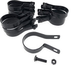 (10 Pack) Tension Bands with Bolts & Nuts for Chain Link Fence, Gate, Posts (2-3/8") Black Finish