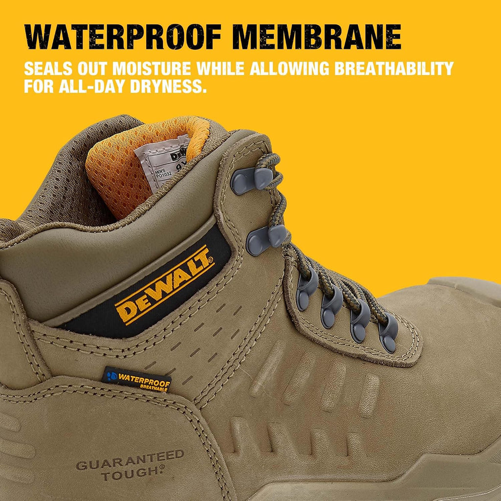 DEWALT Bowman Men's Waterproof, Steel Safety Toe, Leather Work Boots
