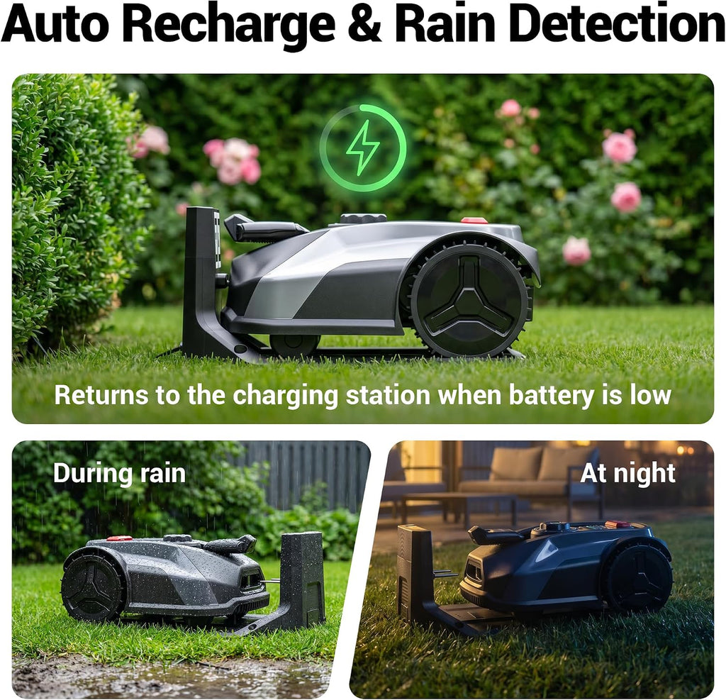 S7 Robotic Lawn Mower, App Controlled, for 1/4 Acre Lawns | No Boundary Wire, Auto-Charging, Obstacle Avoidance