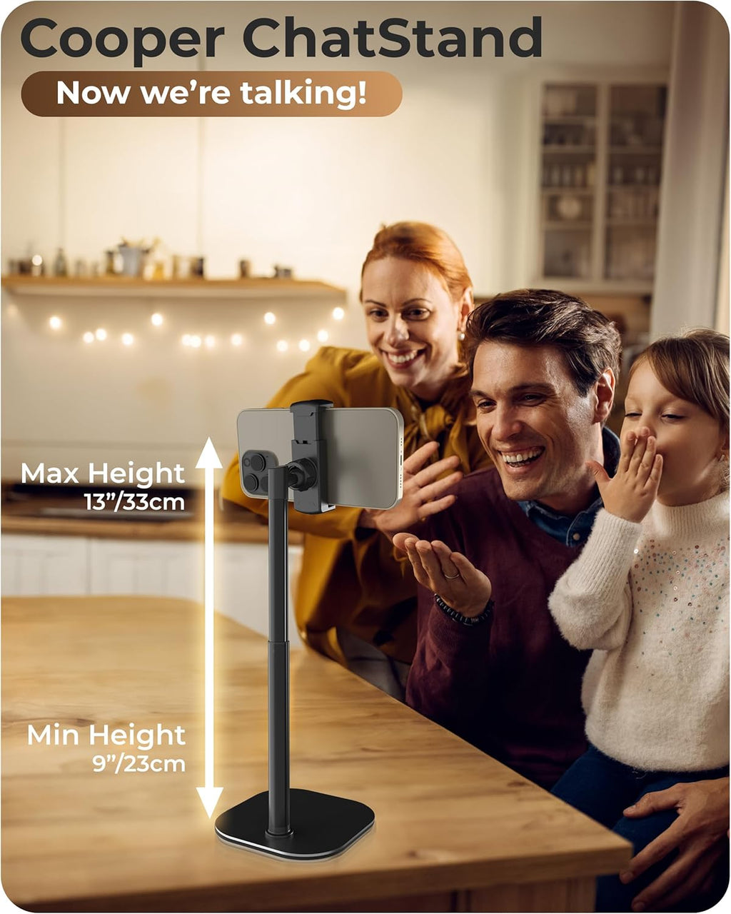 ChatStand, Adjustable Cell Phone Stand for Desk, Phone Stand for Recording, iPhone Holder for Filming, Small iPhone