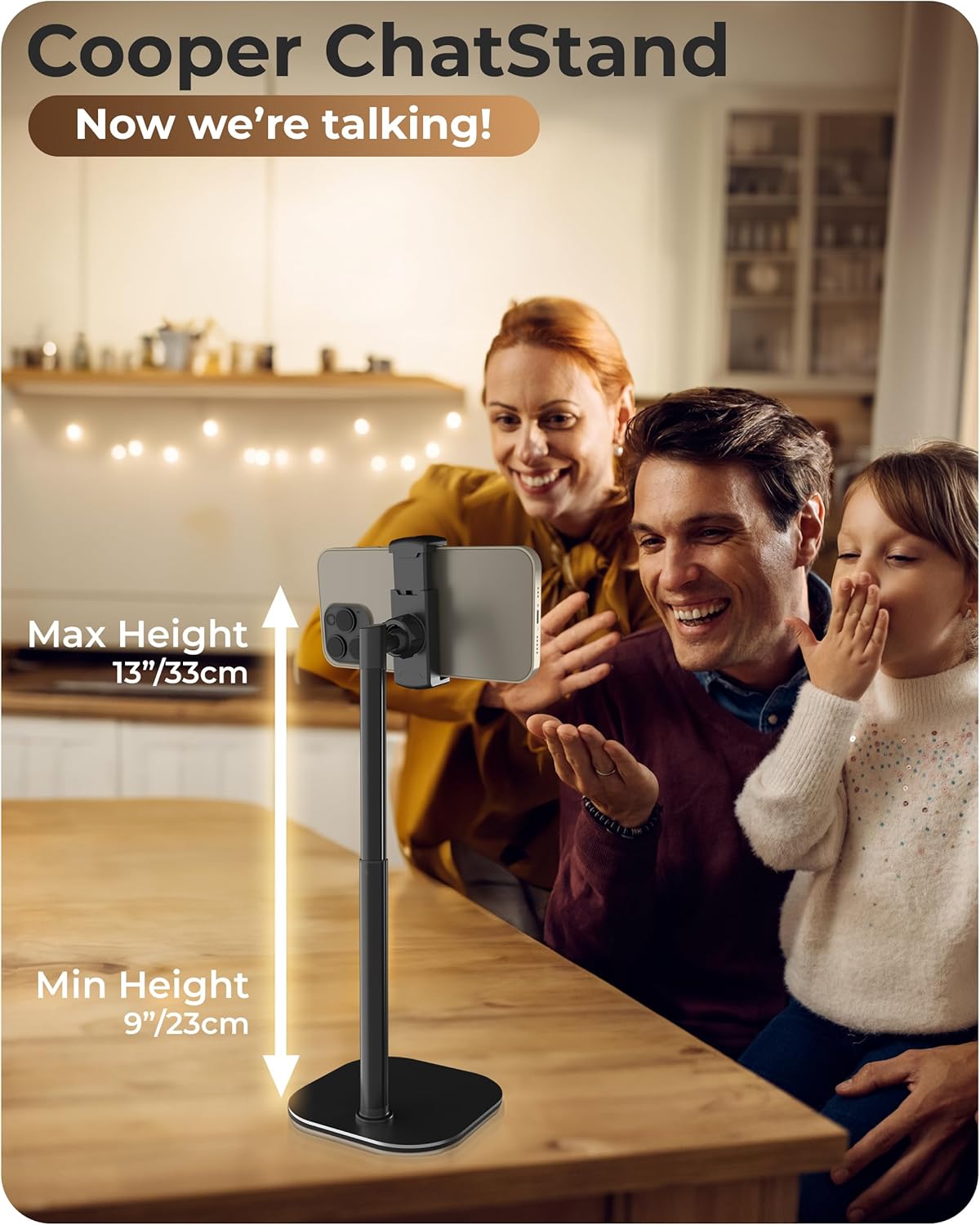 ChatStand, Adjustable Cell Phone Stand for Desk, Phone Stand for Recording, iPhone Holder for Filming, Small iPhone