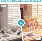 1 Pack Acrylic Display Case, Stackable Figure Display Case with Magnetic Door & Adjustable Shelves, Clear