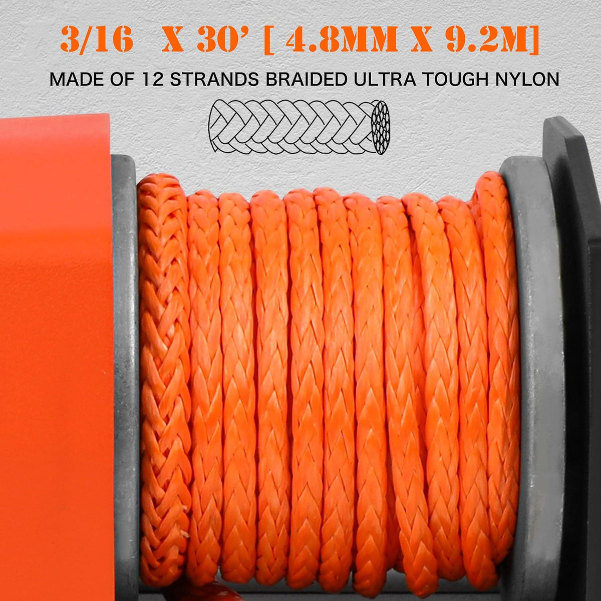 2500 lb Electric Winch 30ft Synthetic Rope 12V DC for UTV ATV Boat