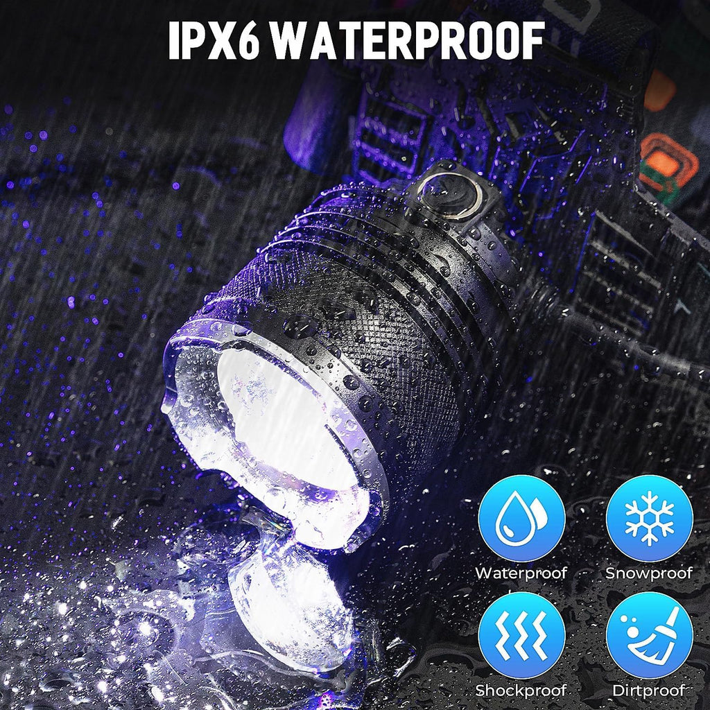 LED Rechargeable Headlamp, 99,000 Lumens Head Lamps Super Bright Long Distance Headlamps with 5 Mode Waterproof, 90°
