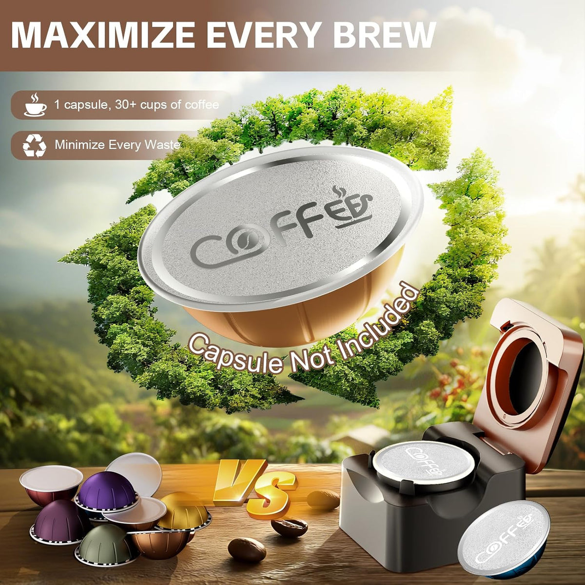 Reusable Vertuo Pods Refill Kit for Nespresso, NO PODS