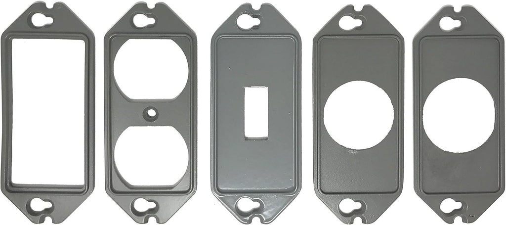 1-Gang Vertical Weatherproof Outdoor Metal Flat Outlet Cover, Single Gang Electrical Power Receptacle Protector, UL