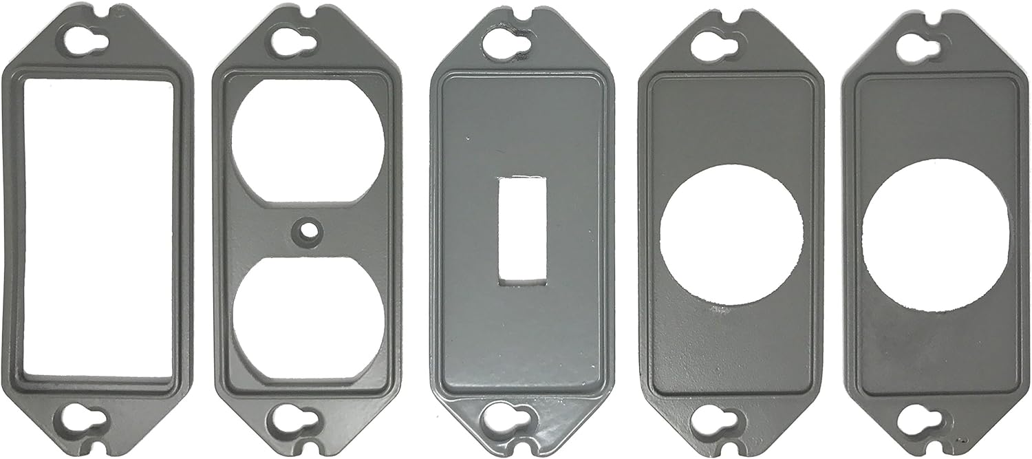 1-Gang Vertical Weatherproof Outdoor Metal Flat Outlet Cover, Single Gang Electrical Power Receptacle Protector, UL