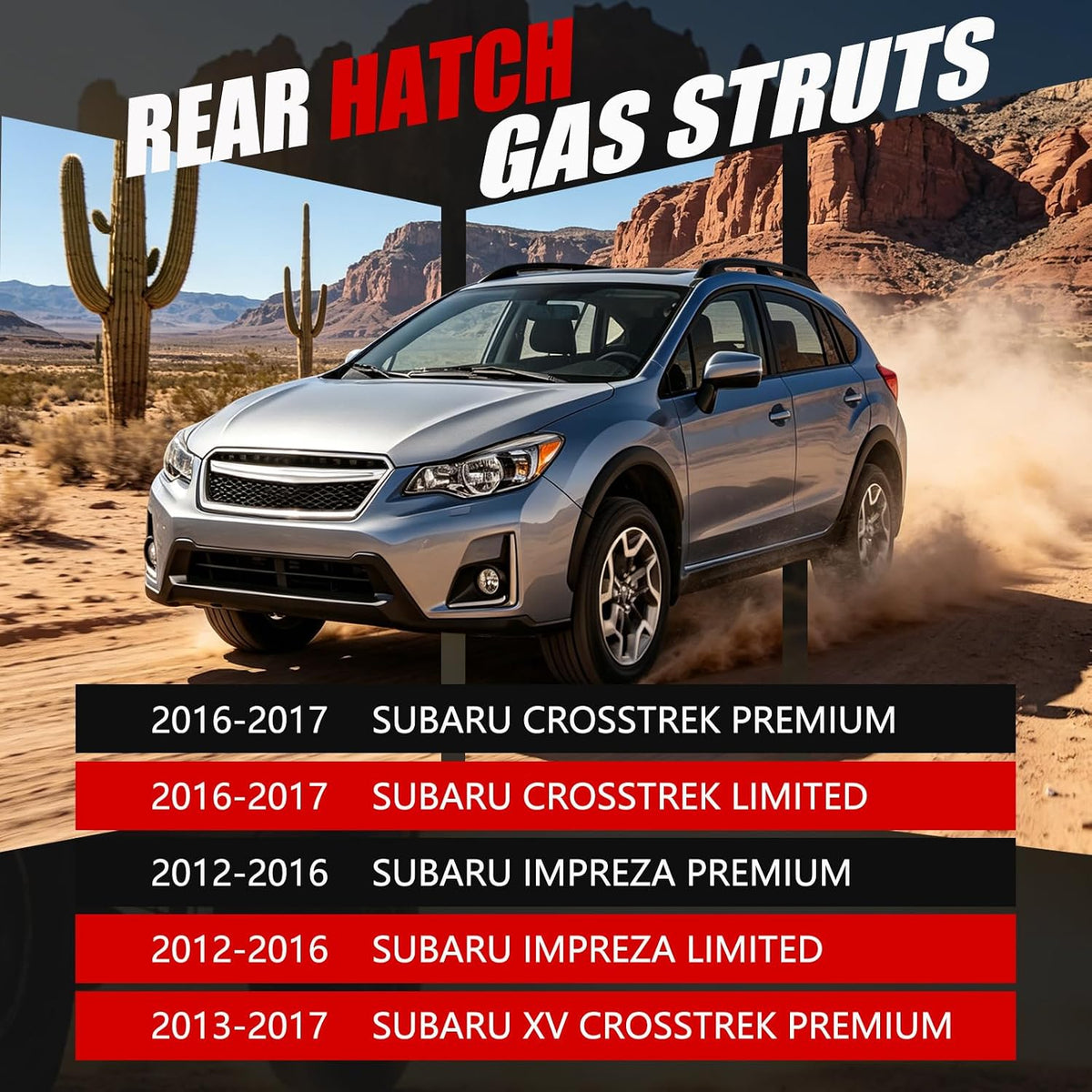 Vepagoo Rear Hatch Struts for Subaru Impreza/XV Crosstrek 2012-2016