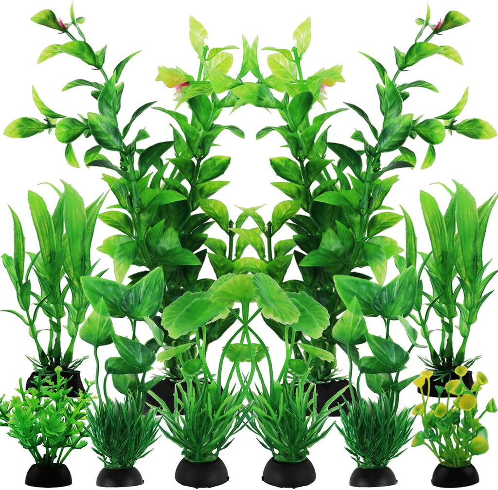 Fish Tank Accessories Aquarium Decorations Green Plants, 10pcs Green Fish Tank Decorations Plastic Plants, Fish Tank