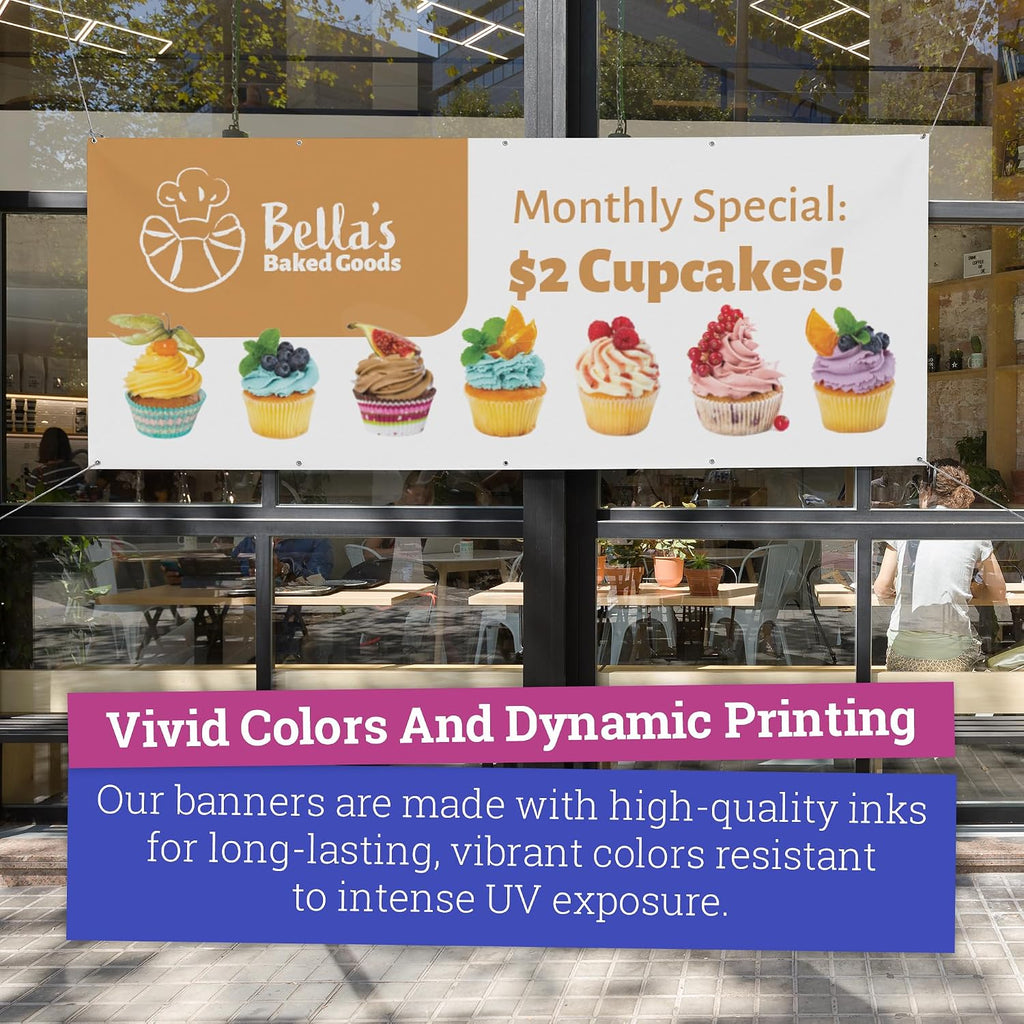 Personalized Vinyl Banner – Vinyl Printed Customizable Banner for Indoor and Outdoor Use (2'x5')