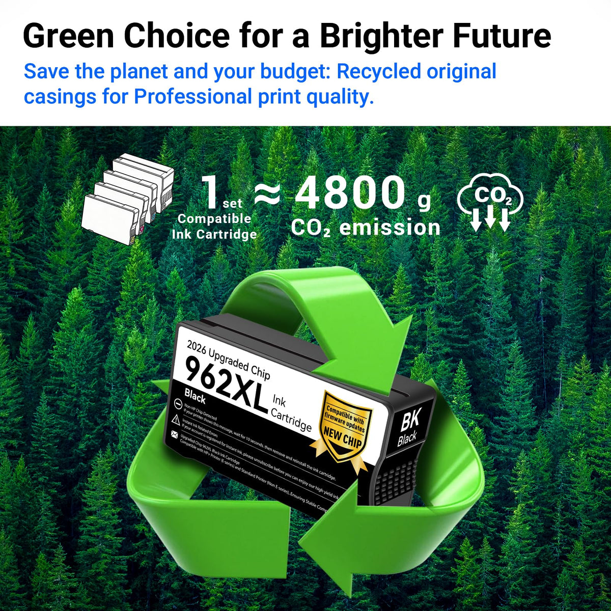 High Yield 962XL Ink Cartridges Combo Pack Replacement for HP 962, 4-Pack