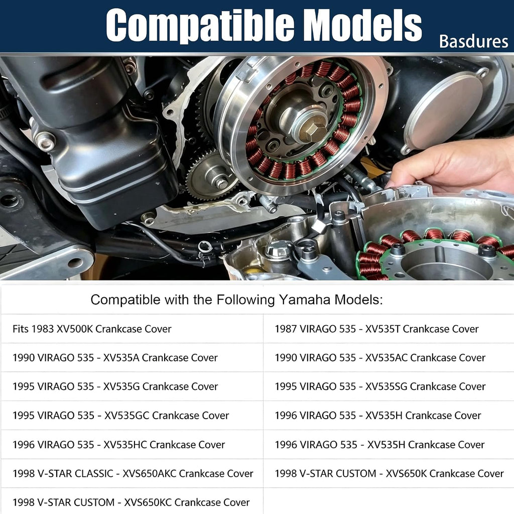 Stator Gaskets Compatible with Yamaha Xvs650 V-Star 650 Models