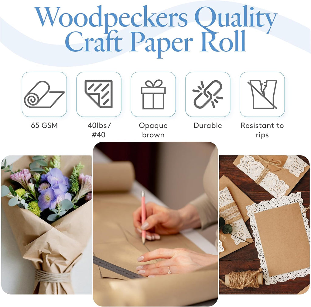 Brown Craft Crab Paper Roll for Table Covering, 58.75 Inches Wide 1200 Inches Long, Charcuterie Paper Table Runner