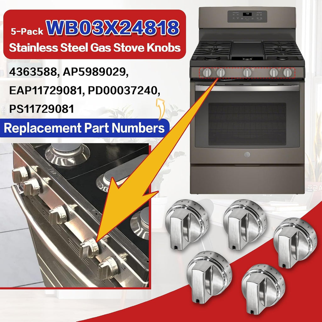 JGB700SEJ1SS JGB700SEJ4SS JGB735SP1SS Stainless Steel Stove Knob Fit for GE