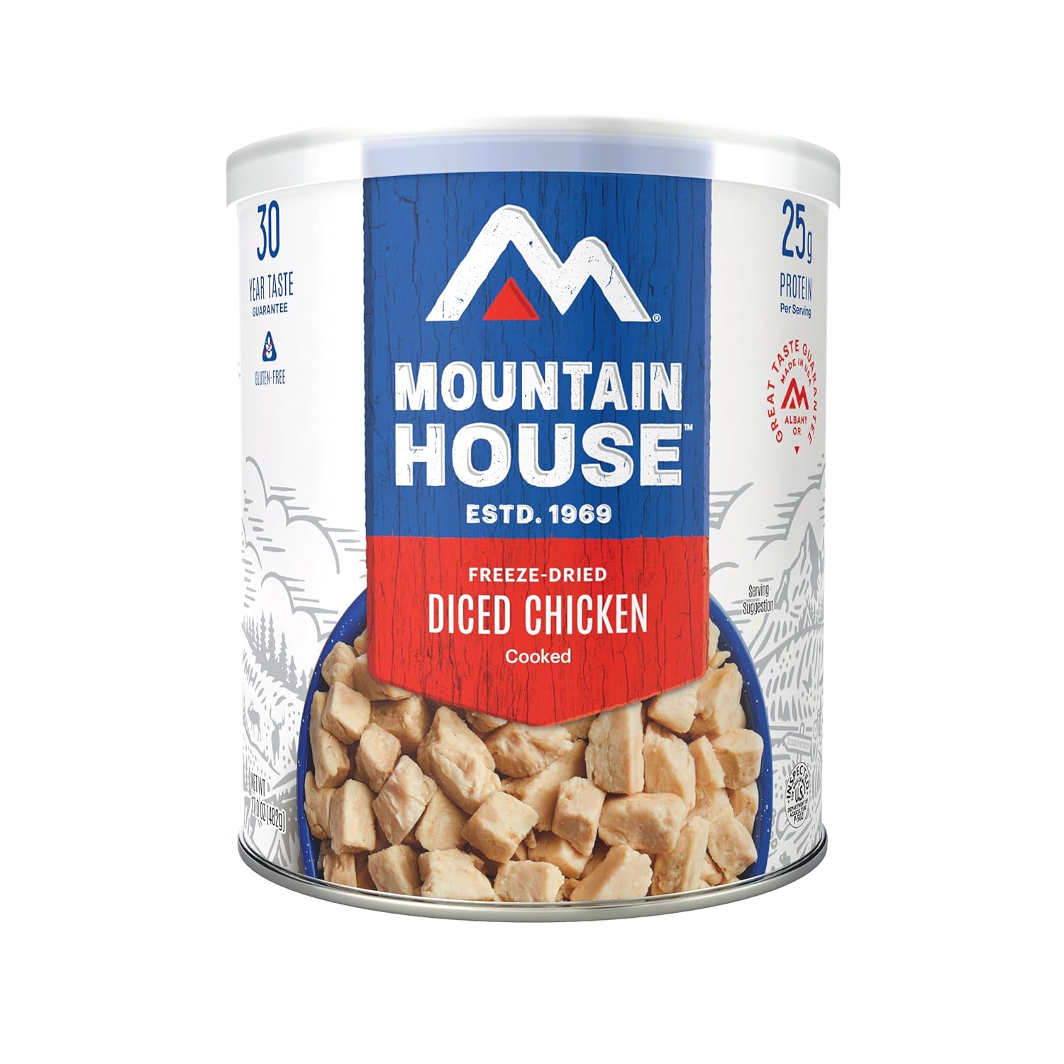 Diced Chicken #10 Can Freeze Dried Survival & Emergency Food Gluten-Free 14 Servings