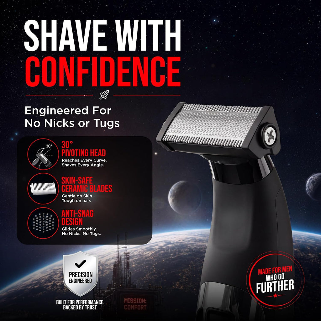 The Ballber Pro Electric Groin & Body Hair Trimmer for Men - Mens Body Groomer Kit for Privates - Waterproof Shaver