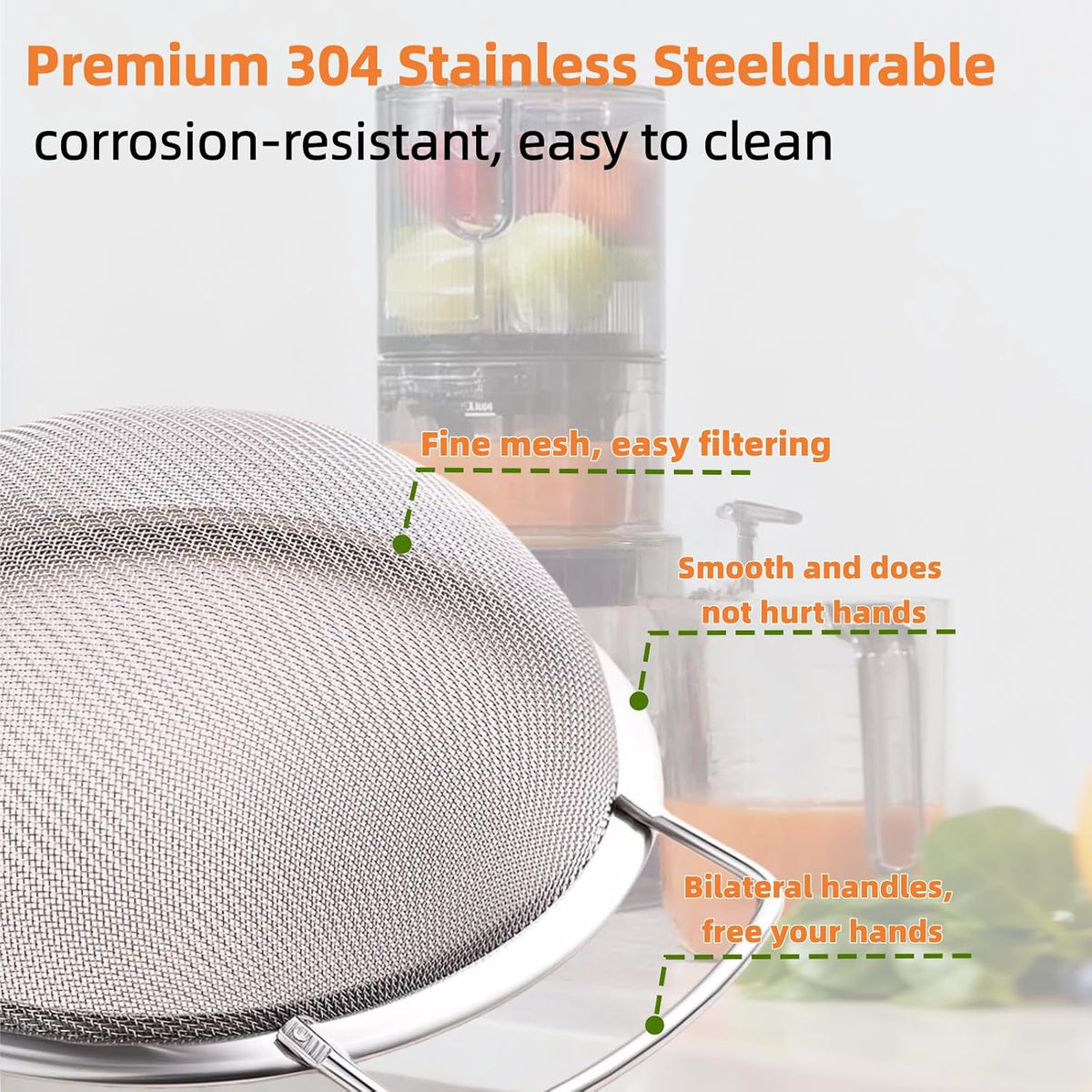 Juice Strainer for Nama J2, 304 Stainless Fine Mesh Strainer for Juicing