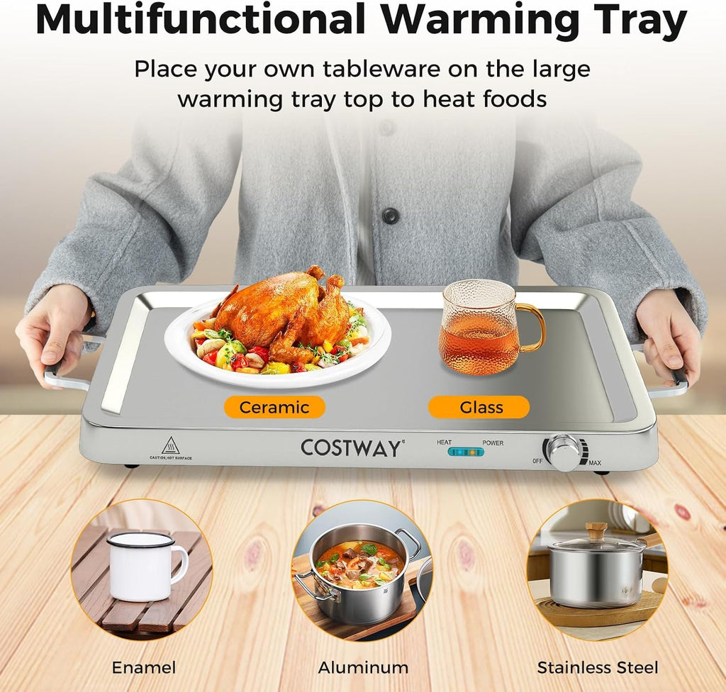 Buffet Servers and Warmers, 2 in 1 Electric Warming Tray