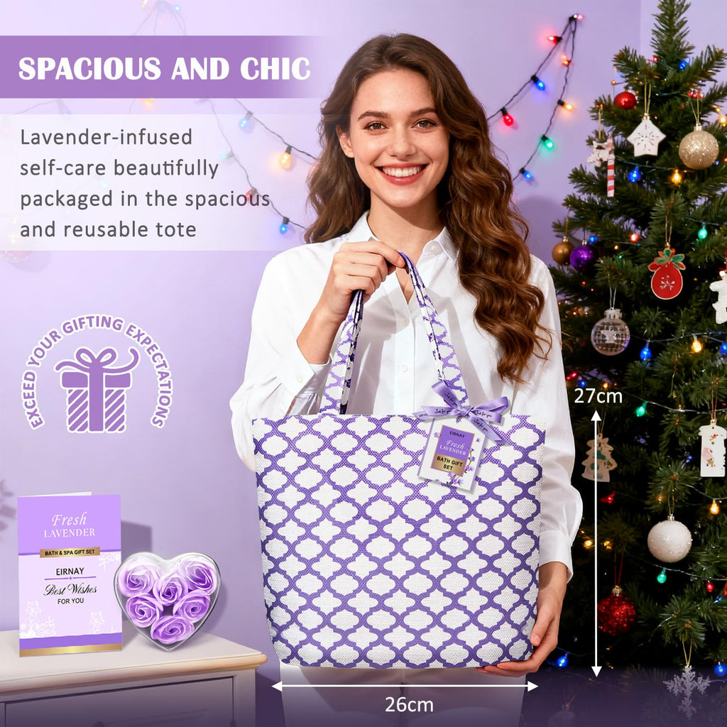 Gift for Women, Spa Gift Baskets for Women - 17pcs Lavender Sets with Body Lotion, Bubble Bath, Relaxing Bath Sets