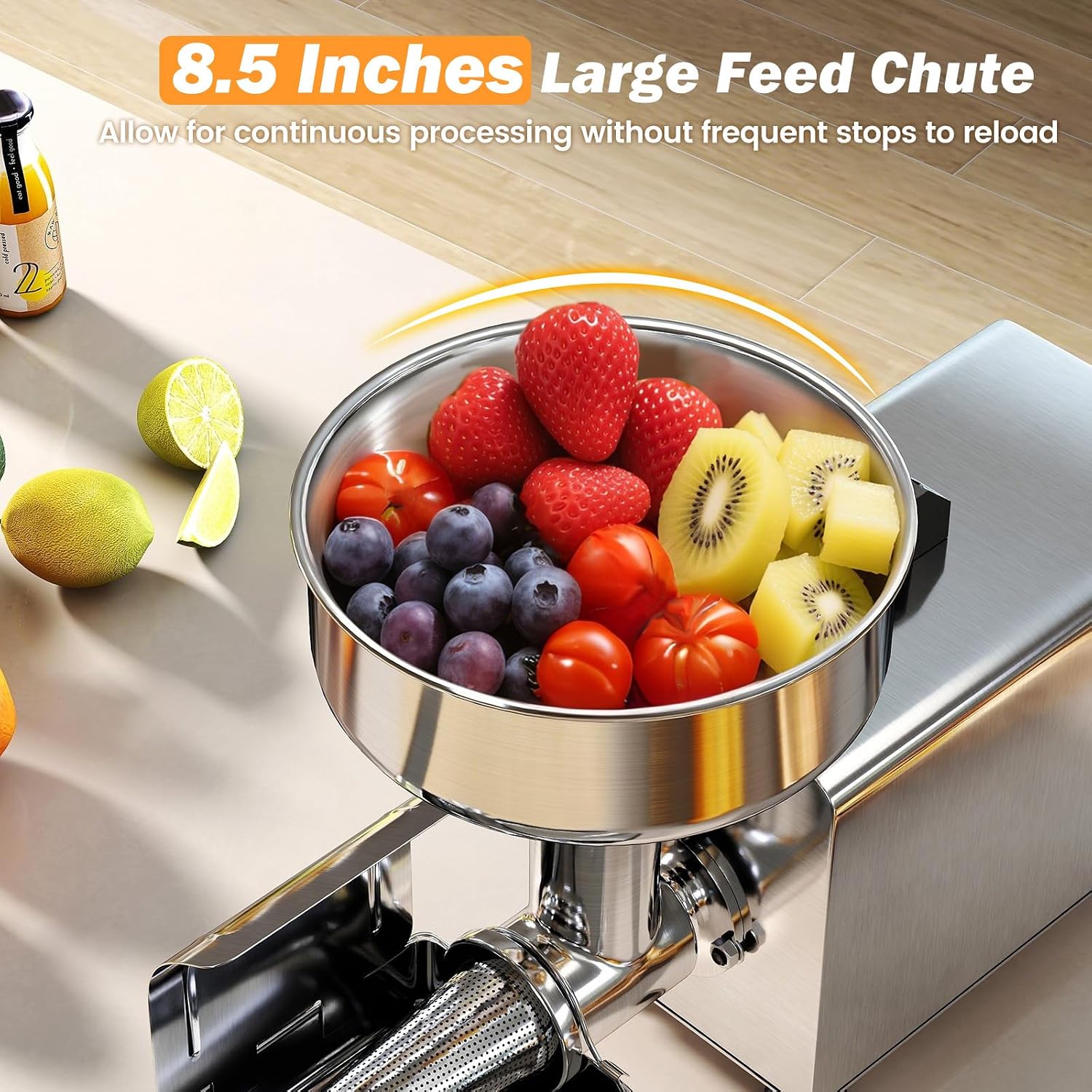 450W Electric Tomato Strainer Machine, 110-120V Commercial Grade Stainless Steel Saucer Maker, 200-350 lbs/h Food
