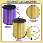500 Yards Purple and Gold Curling Ribbon Balloon String
