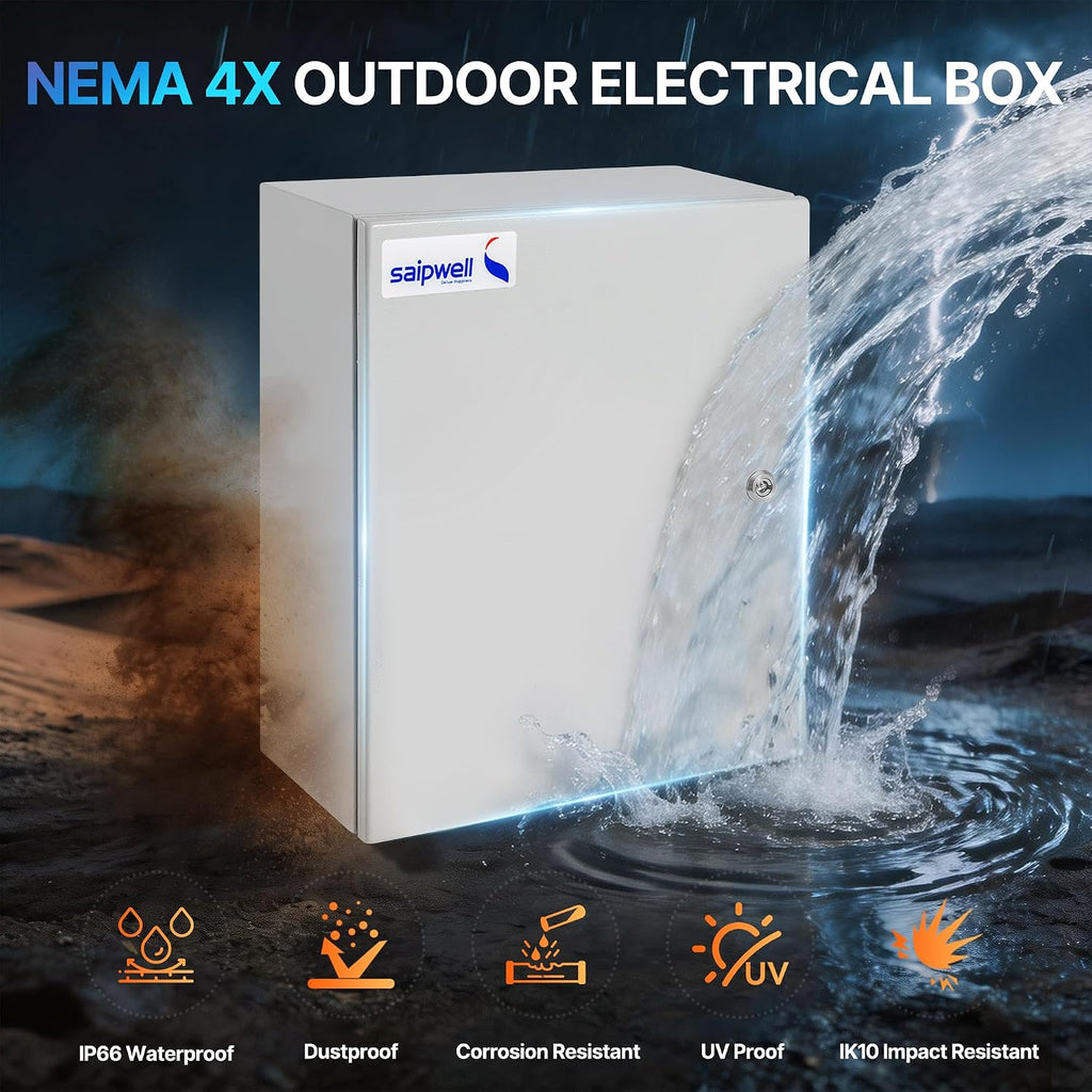 20x16x8 NEMA 4X Electrical Enclosure Metal Outdoor Enclosure Box