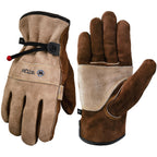 Leather Work Gloves for Men or Women.Gardening,Welding,Coffee-grey L