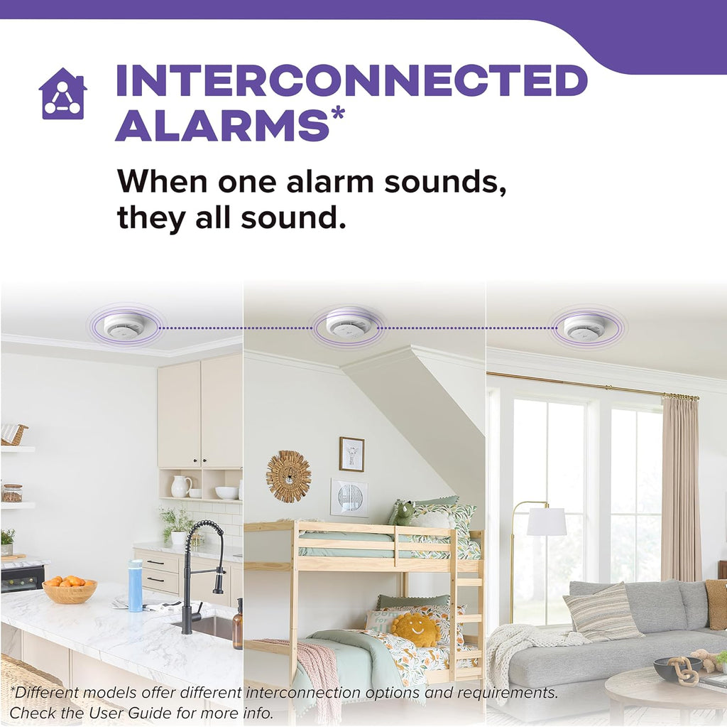Smoke and Carbon Monoxide Detector, Hardwired with 10-Year Battery Backup, LED Status Lights, Interconnected, 85 dB