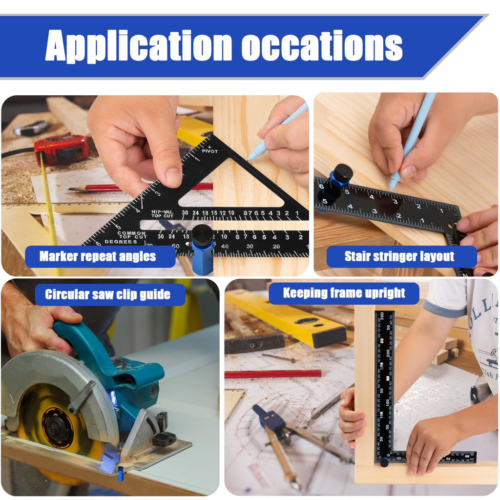 Tall Stair Gauges for Framing Square with Holder Layout Tools