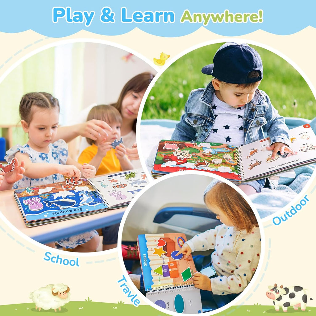 Preschool Busy Book for Toddlers 3-5, Learning Activities, Educational Sensory Toys, Autism Learning Material, Back