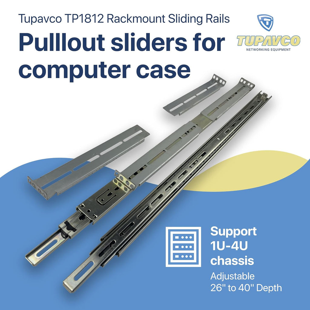 Rackmount Sliding Rails Kit - for 1U-4U Chassis, 26" to 40" Depth