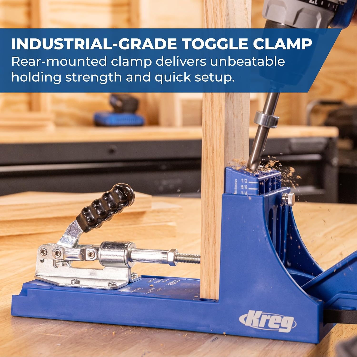K4 Pocket Hole Jig - Adjustable, Versatile Jig for Strong Joints - Create Perfect, Rock-Solid Joints - Easily